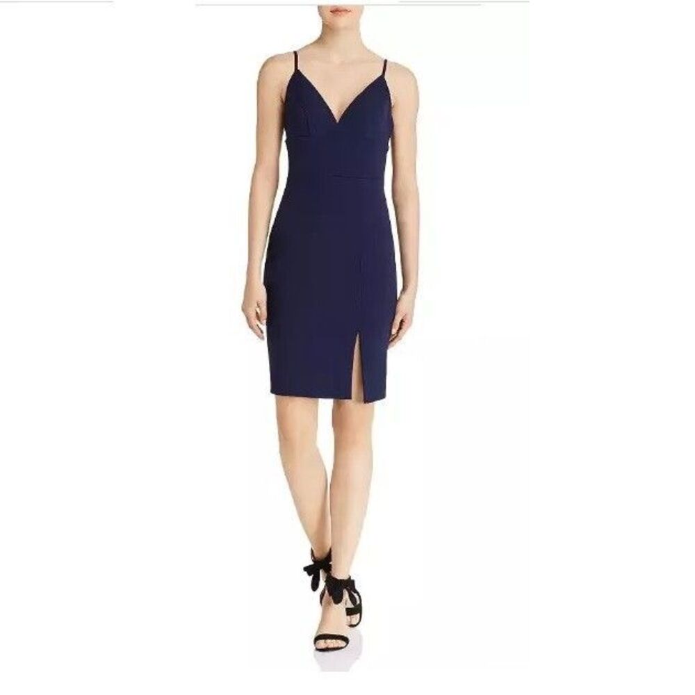 Aqua Womens 8 Navy Blue V Neck Sleeveless Mini Dress NWT CP73